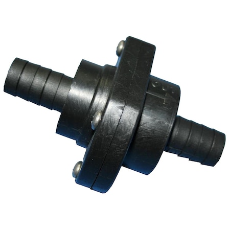Superjock 0.75 in. in. Double Barb Inline Scupper Check Valve, Black SU2561043